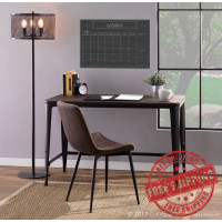 LumiSource OFD-PIA BK+E Pia Wood Top Desk Espresso in Black